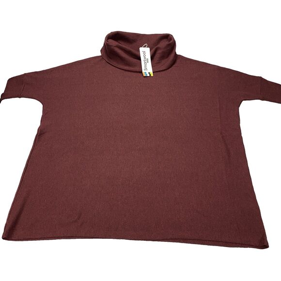 Smartwool Edgewood Poncho Sweater Black Cherry Heather Women's Size M MSRP: $120 - Picture 13 of 16